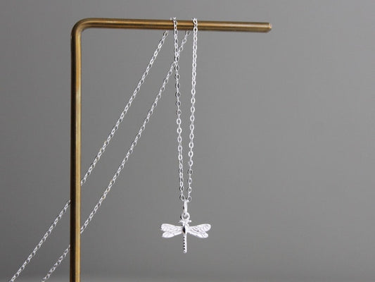 Sterling silver dragonfly pendant necklace Dainty necklace Gift