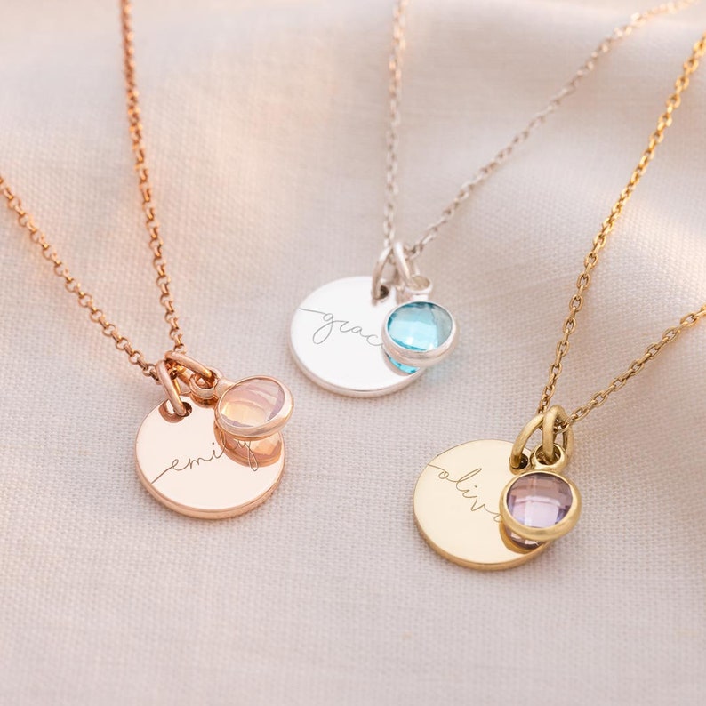 Birthstone Personalised Necklace • Personalised Jewellery • Gift For Her • Mother's Day Gift