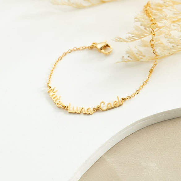 Personalized Name Bracelet, Custom Multiple Name Bracelet, Silver Bracelet for Mother, Family Name Bracelet, Mothers Day Gift,Christmas Gift