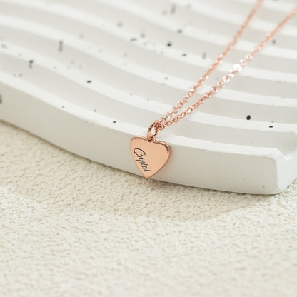 Engraved Hearts Name Necklace, Personalized Mom Necklace with Kids Names, Family Pendant Necklace, Mother's Day Gift for Mom Wife Grandma