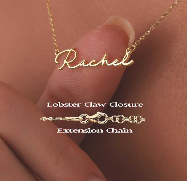 Name Necklace Gold, Nameplate Necklace 14k Solid Gold, Custom Name Jewelry, Gold Filled Name, Mama Necklace, Personalized Name Jewelry