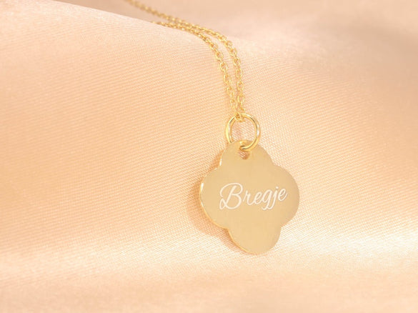 Clover Name Necklace, Initial Necklace, Engraved Necklace | Handmade Jewelry, Personalized Gift for her