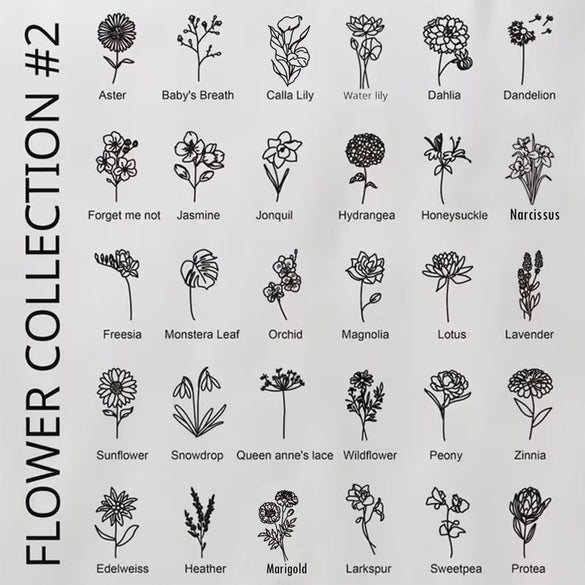 Locket Necklace with Birth Flower, Custom Engraved Bouquet Locket, Handwriting Locket with Photo, Gift for Christmas, Memorial Gift for mom