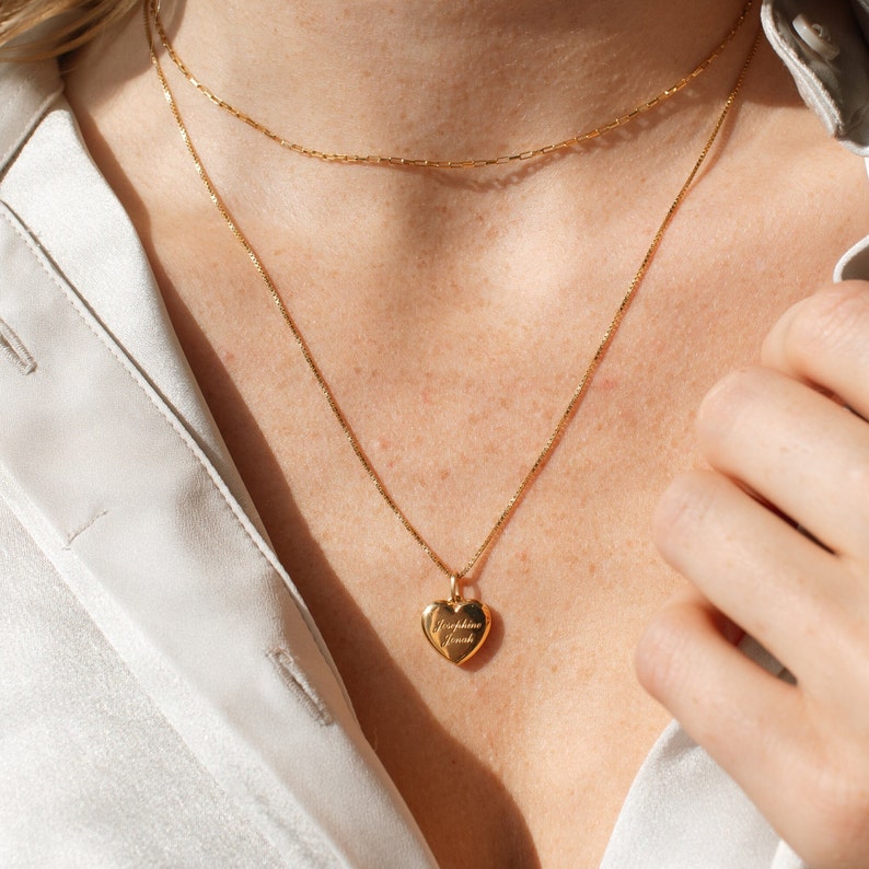 Custom Name Heart Pendant Necklace - Personalized Name Necklace - Custom Engraved Pendant - Mom Gifts *EVA ENGRAVING NECKLACE*