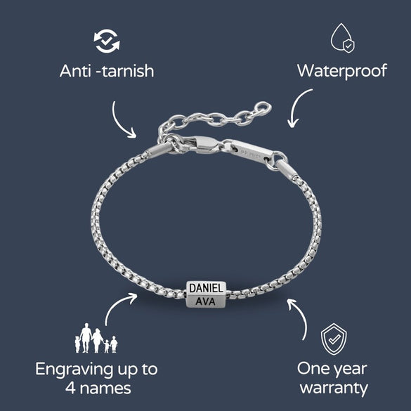 Silver Engraved Bracelet for Men,Valentine’s Day Bracelet for Him,Custom Jewelry for Men,Romantic Valentine’s Day Gift,Valentines Jewelry