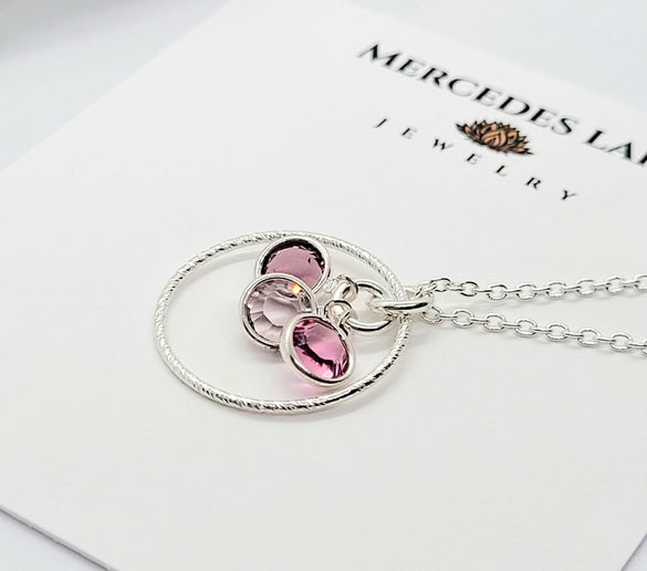 925 Sterling Silver Family Birthstone Personized Necklace ~ Mom Gift ~ Grandma Gift ~ Jewelry Canada