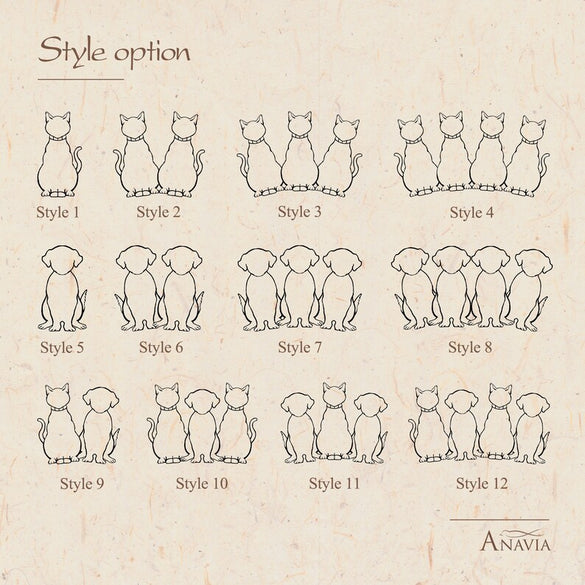 Cat Name Silhouette Necklace - Custom Pet Name Necklace - 3 Dog Necklace with Name - Cat Dog Silhouette Necklace - Pet Lovers Christmas Gift