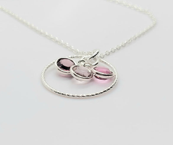 925 Sterling Silver Family Birthstone Personized Necklace ~ Mom Gift ~ Grandma Gift ~ Jewelry Canada