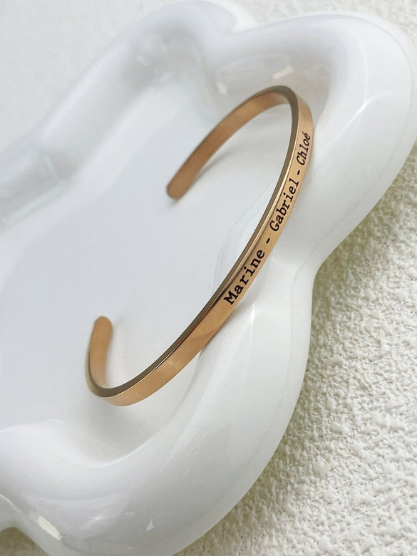 Custom Bracelet Engraved Cuff Bracelets for Women Personalized Name Bracelet Stacking Coordinates Bracelet Bridesmaid Gifts Graduation