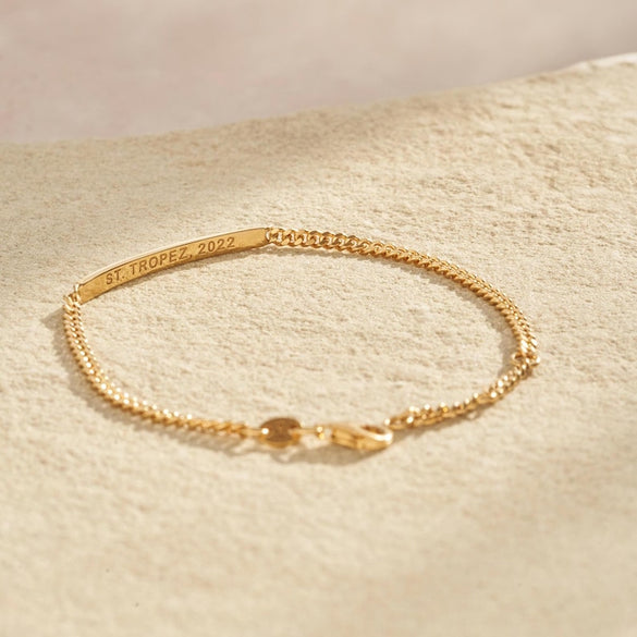 Engraved Name Bar Bracelet with Curb Chain by GracePersonalized - Custom Name Bracelet - Personalized Gift for Her *DANA BRACELET*