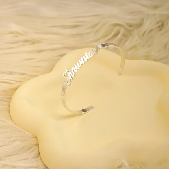 Custom Name Bangle, Personalized Bracelet for Mom, Gold Name Bangle Bracelet, Minimalist Bracelet, Christmas Gift, Personalized Gift for Her