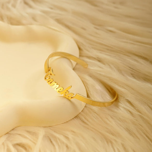 Custom Name Bangle, Personalized Bracelet for Mom, Gold Name Bangle Bracelet, Minimalist Bracelet, Christmas Gift, Personalized Gift for Her