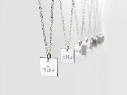 Monogram Necklace • Modern Style • First - Last - Middle Name Initials • HAND Stamped or Manually Engraved • Mother's Day & for All Gifts