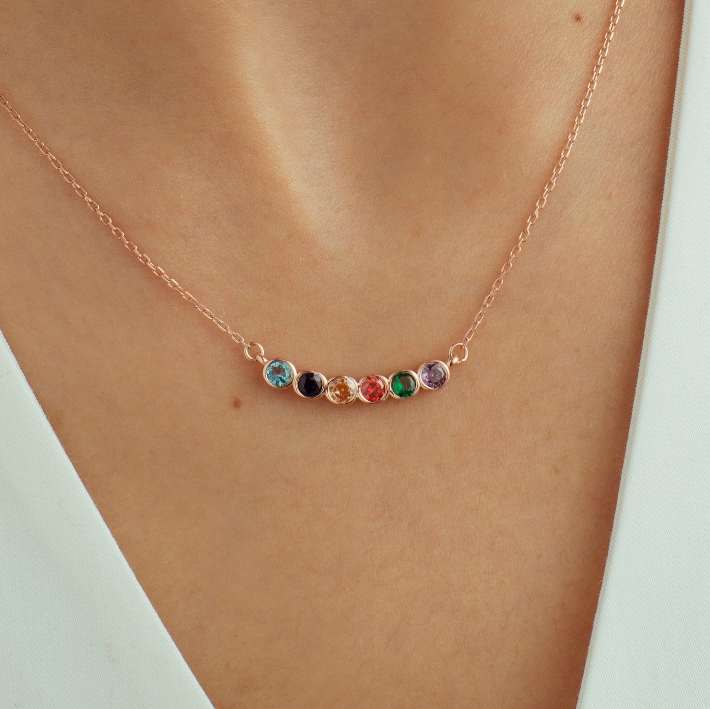 Personalized Family Birthstone Necklace