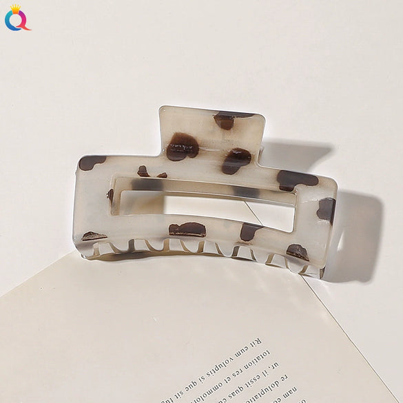 Imitation Acetic Acid Handmade Leopard Print Geometric Hair Clip For Women