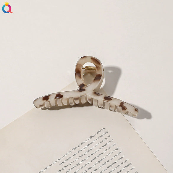 Imitation Acetic Acid Handmade Leopard Print Geometric Hair Clip For Women