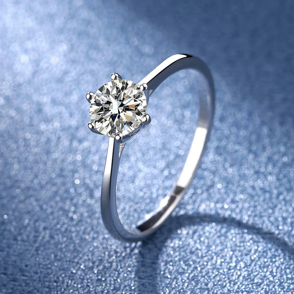 Imitation Moissanite Ring Simulation Diamond Ring Female Opening Adjustable Zircon Ring Light Luxury Copper Ring Geometric Design