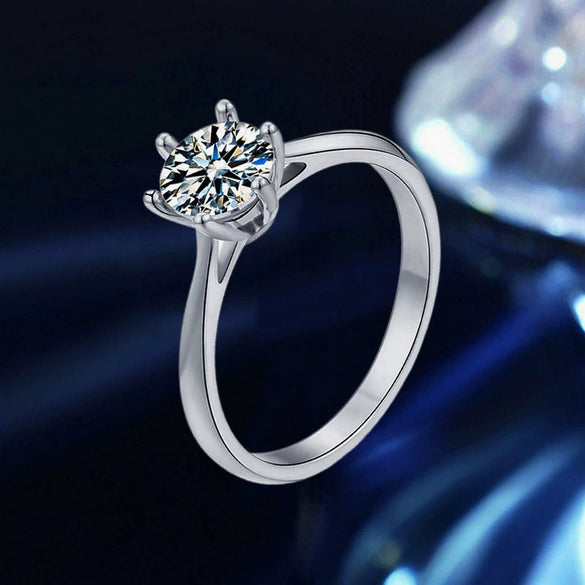 Imitation Moissanite Ring Simulation Diamond Ring Female Opening Adjustable Zircon Ring Light Luxury Copper Ring Geometric Design