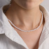 Imitation Pearl Alloy Plastic Resin Necklace With Geometric Design And Inlaid Pearls