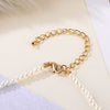 Imitation Pearl Alloy Plastic Resin Necklace With Geometric Design And Inlaid Pearls