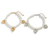 Imitation Pearl Beaded Anklet With Metal Heart Pendant And Tassel For Women Casual Style