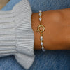 Imitation Pearl Beaded Ot Buckle Double Layer Bracelet Stainless Steel Geometric Fashion Electroplated Jewelry For Women