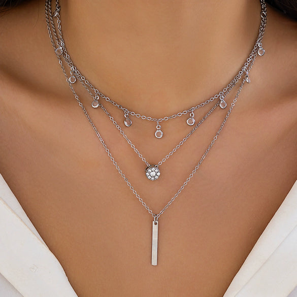 Imitation Pearl Butterfly Geometric Rhinestone Tassel Necklace With Electroplating For Women