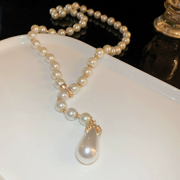Imitation Pearl Dropshaped Handmade Necklace For Women Luxury Jewelry