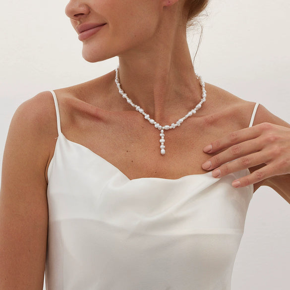 Imitation Pearl Geometric Handmade Clavicle Chain Necklace For Women