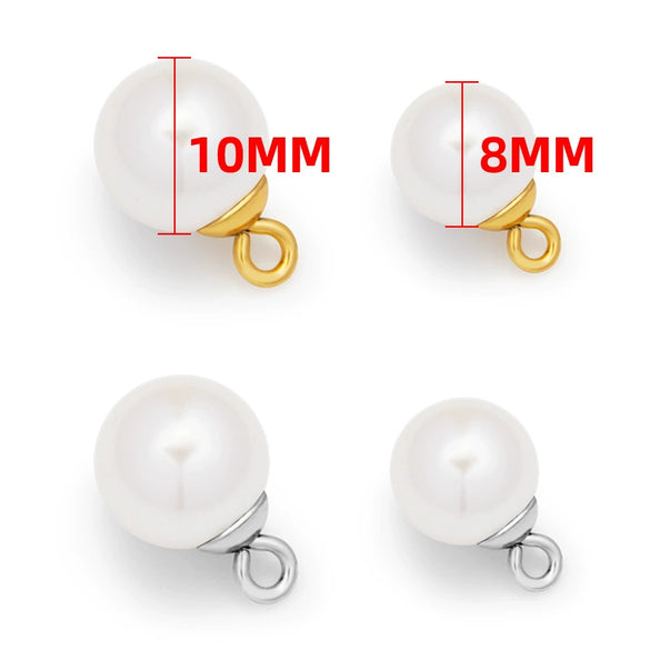 Imitation Pearl Jewelry Accessories Round Beads Stainless Steel Pendant Necklace Bracelet Earrings With Electroplating