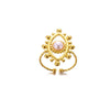 Imitation Pearl Stainless Steel Geometric Open Ring For Women Electroplated Retro Light Luxury Jewelry