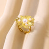Imitation Pearl Stainless Steel Geometric Open Ring For Women Electroplated Retro Light Luxury Jewelry