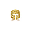 Imitation Pearl Stainless Steel Geometric Open Ring For Women Electroplated Retro Light Luxury Jewelry