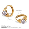 Imitation Pearl Stainless Steel 316L Stainless Steel Rhinestone Electroplated Simple Style Highend Earrings