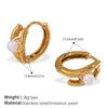 Imitation Pearl Stainless Steel 316L Stainless Steel Rhinestone Electroplated Simple Style Highend Earrings