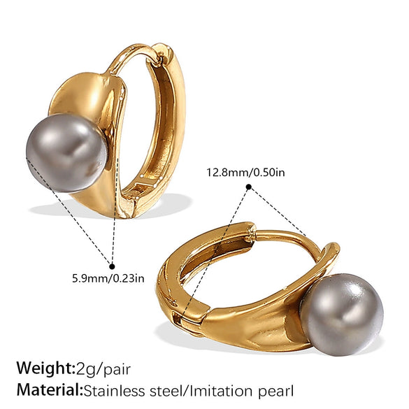 Imitation Pearl Stainless Steel 316L Stainless Steel Rhinestone Electroplated Simple Style Highend Earrings