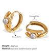 Imitation Pearl Stainless Steel 316L Stainless Steel Rhinestone Electroplated Simple Style Highend Earrings