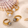 Imitation Pearl Stainless Steel 316L Stainless Steel Rhinestone Electroplated Simple Style Highend Earrings