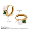 Imitation Pearl Stainless Steel 316L Stainless Steel Rhinestone Electroplated Simple Style Highend Earrings