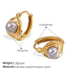 Imitation Pearl Stainless Steel 316L Stainless Steel Rhinestone Electroplated Simple Style Highend Earrings
