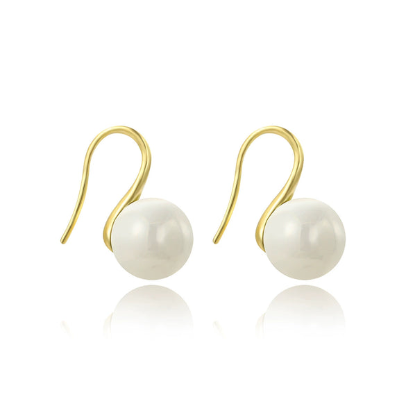 Imitation Pearl Women's Simple Geometric Ear Studs And Ear Hook Earrings