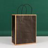 In Stock Frame Paper Bag Takeaway Milk Tea Kraft Paper Tote Bag Coffee Dessert Packing Bag Clothing Shopping Gift Bag