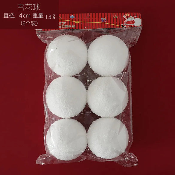 In Stock Wholesale Christmas Tree Ornaments Snowball Wedding Ceiling Decoration Pure White Foam Ball Shop For Holiday Dress-Up