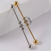 Industrial Barbell Earrings Stainless Steel Multiple Flower Hirback Pattern Electroplating