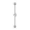 Industrial Barbell Earrings Stainless Steel Multiple Flower Hirback Pattern Electroplating