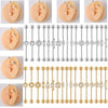 Industrial Barbell Earrings Stainless Steel Multiple Flower Hirback Pattern Electroplating