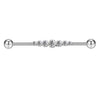 Industrial Barbell Earrings Stainless Steel Wave Style Electroplating Zircon