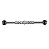 Industrial Barbell Earrings Stainless Steel Wave Style Electroplating Zircon