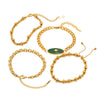 Inlaid African Jade Retro Unisex Titanium Steel Bracelet With Geometric Design And Electroplating