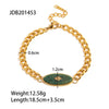 Inlaid African Jade Retro Unisex Titanium Steel Bracelet With Geometric Design And Electroplating